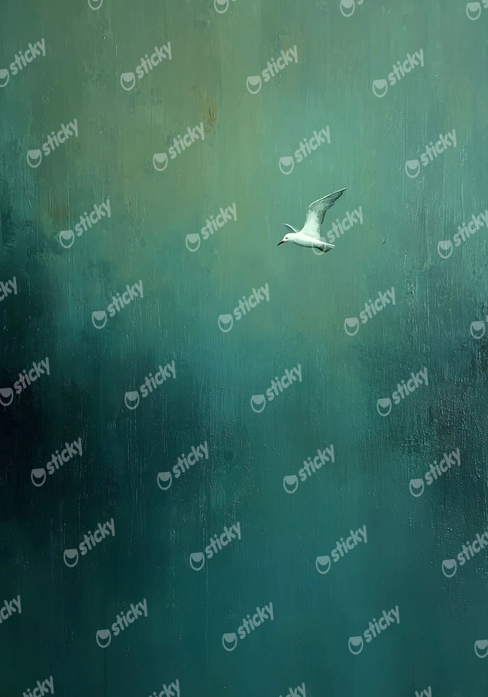 Poster ABSTRACT FLYING SEAGULL
