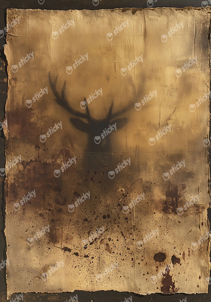 Poster ABSTRACT TEXTURED BROWN DEER
