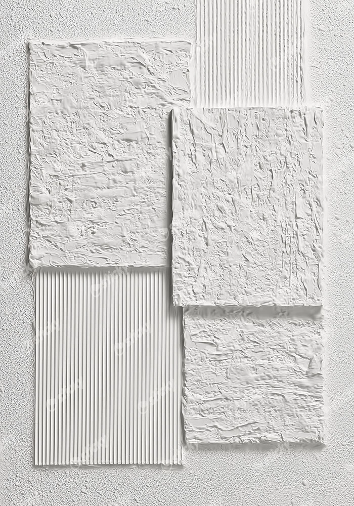 Poster ABSTRACT WHITE TEXTURED BOXES