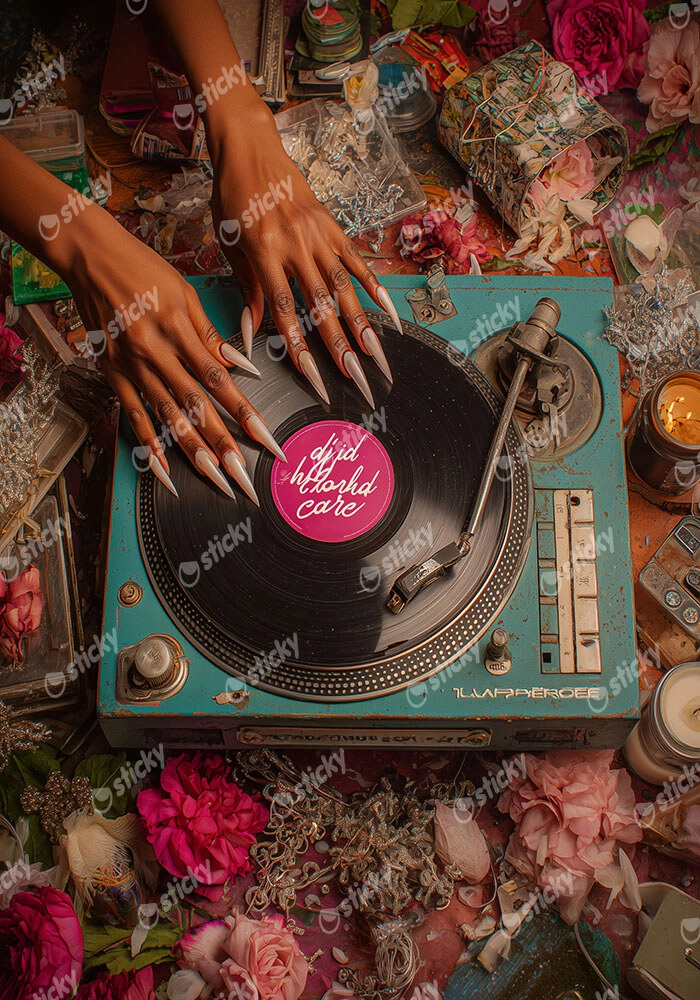 Poster AFROCENTRIC DJ WITH FLOWERS