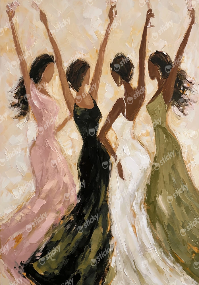 Poster AFROCENTRIC FOUR WOMEN PARTYING