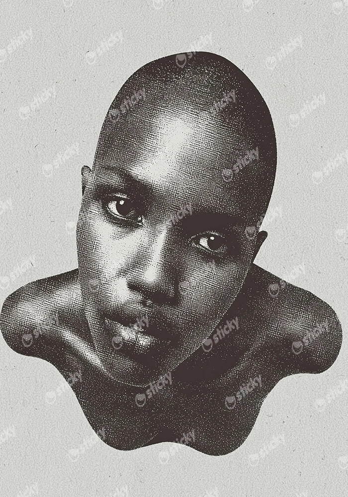 Poster AFROCENTRIC HALFTONE WOMAN PORTRAIT