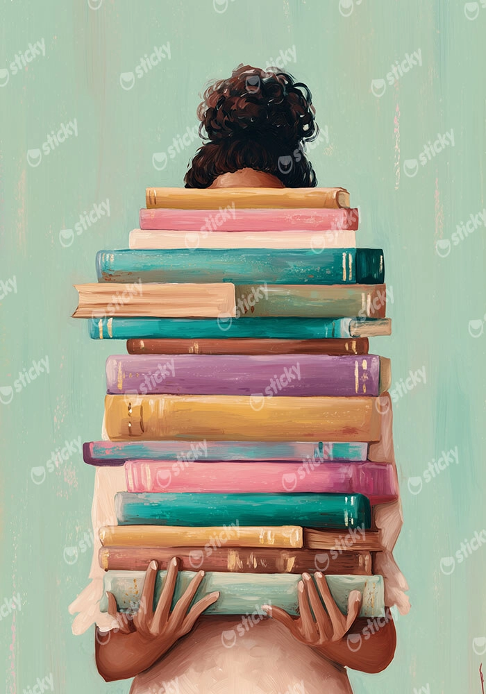 Poster AFROCENTRIC HOLDING BOOKS MINT