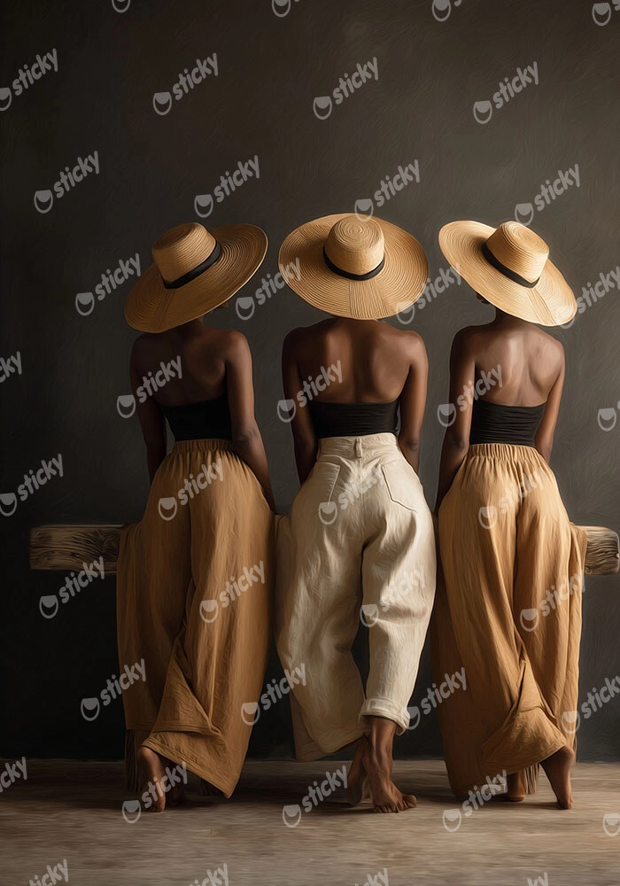 Poster AFROCENTRIC THREE WOMEN WITH HATS
