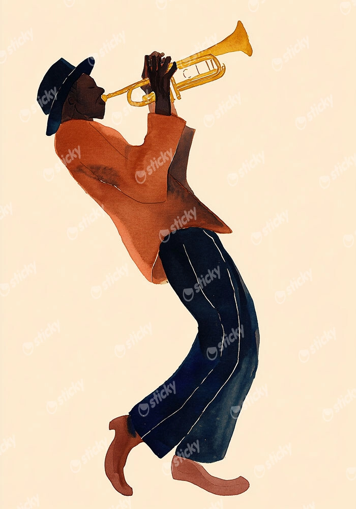 Poster AFROCENTRIC TRUMPET PLAYER