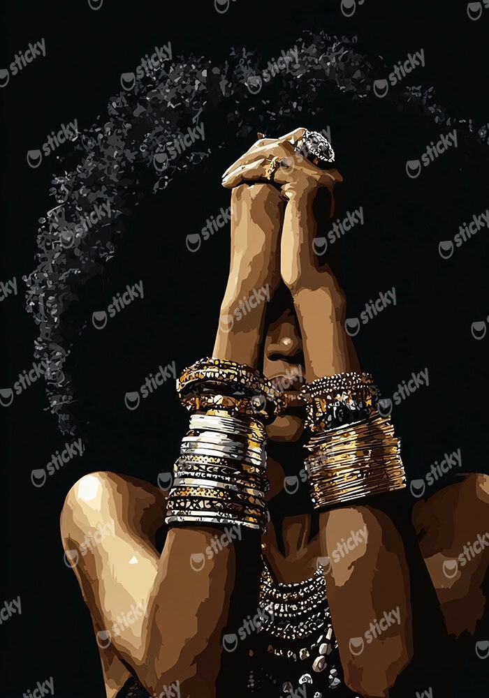 Poster AFROCENTRIC WOMAN HIDING BEHIND HANDS