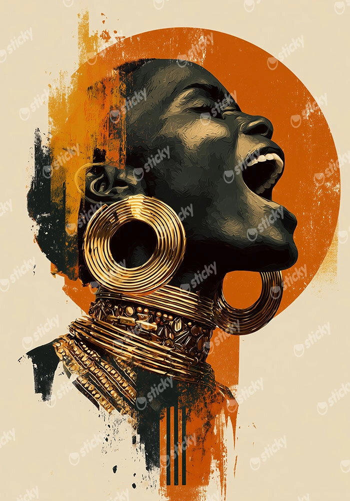 Poster AFROCENTRIC WOMAN SCREAMING