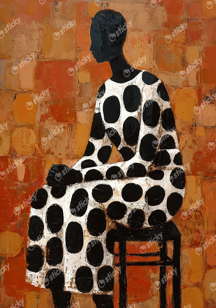 Poster AFROCENTRIC WOMAN SITTING BROWN