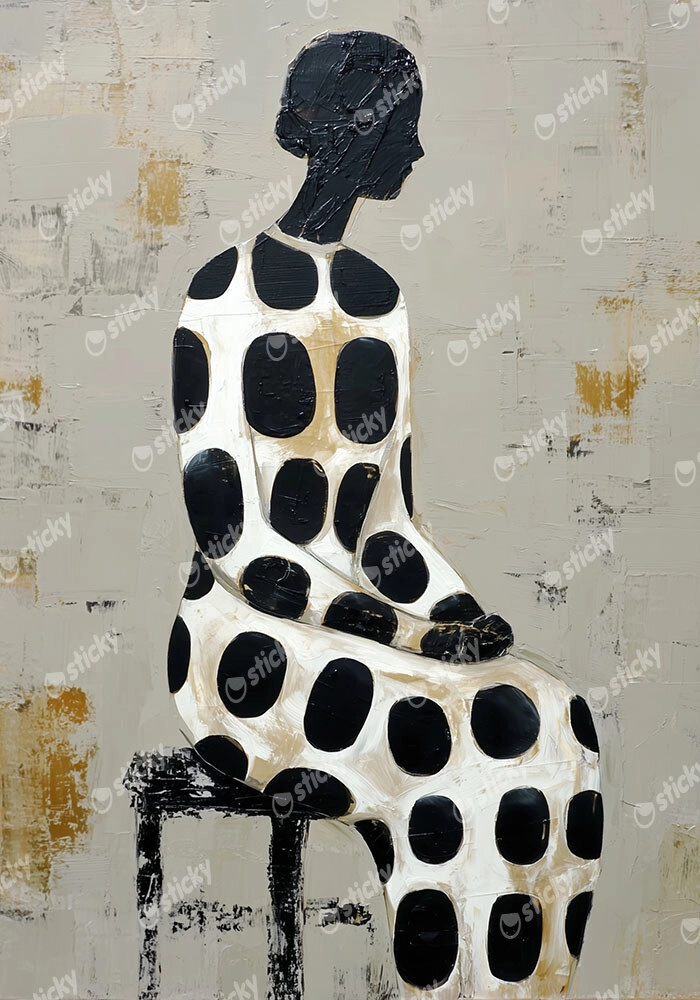 Poster AFROCENTRIC WOMAN SITTING GRAY