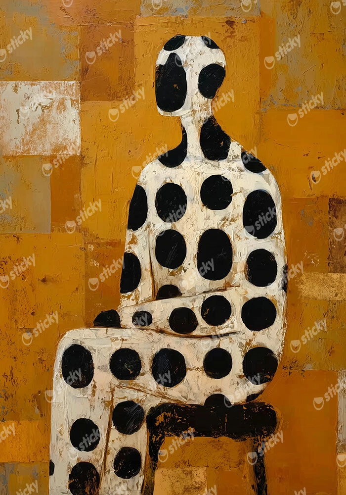 Poster AFROCENTRIC WOMAN SITTING ORANGE