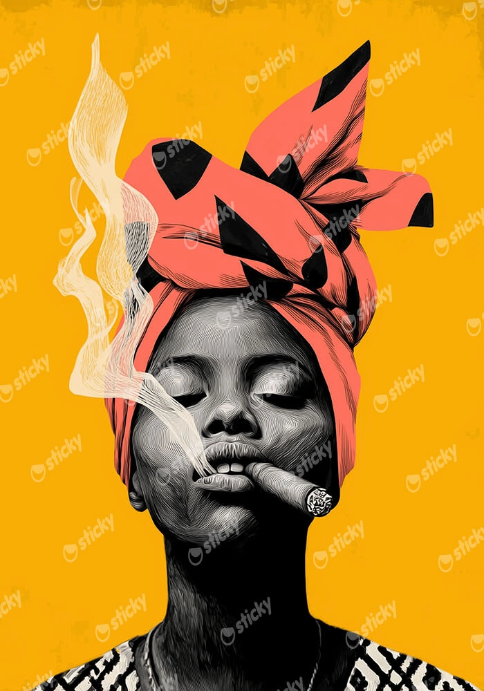 Poster AFROCENTRIC WOMAN SMOKING