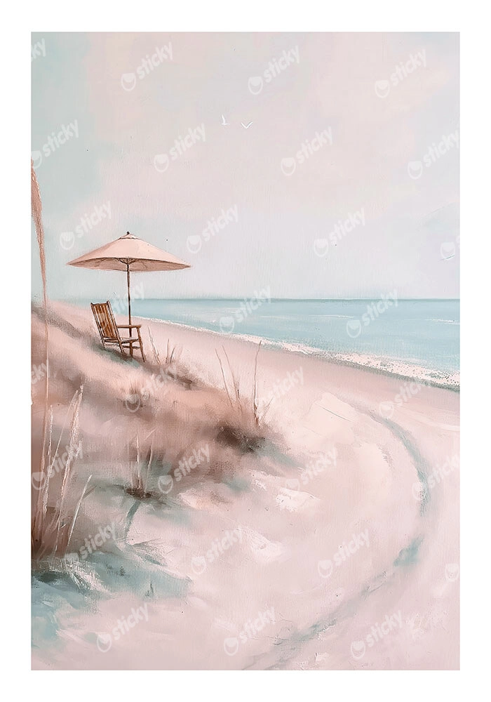 Poster VINTAGE PASTEL BEACH PATH
