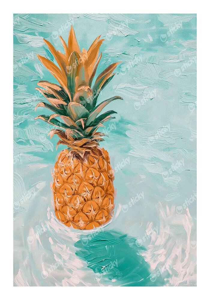 Poster VINTAGE PASTEL BEACH PINEAPPLE 3