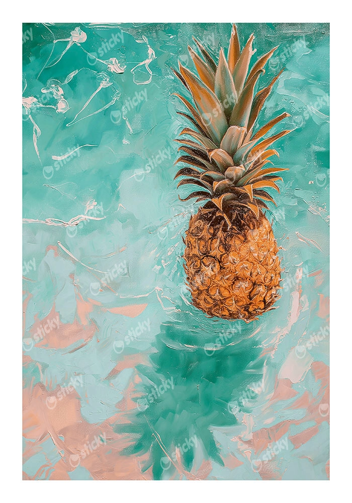 Poster VINTAGE PASTEL BEACH PINEAPPLE 4