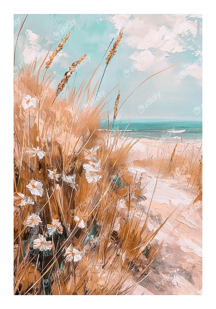 Poster VINTAGE PASTEL BEACH VIEW 2
