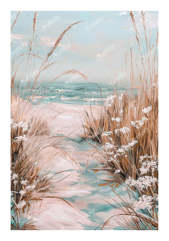 Poster VINTAGE PASTEL BEACH VIEW 3
