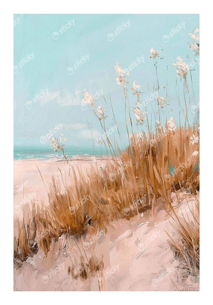 Poster VINTAGE PASTEL BEACH VIEW 4