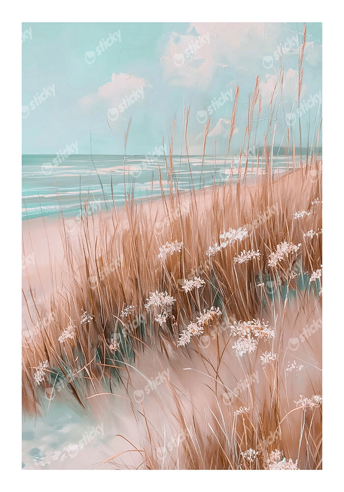 Poster VINTAGE PASTEL BEACH VIEW 5