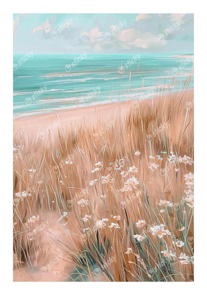 Poster VINTAGE PASTEL BEACH VIEW 6