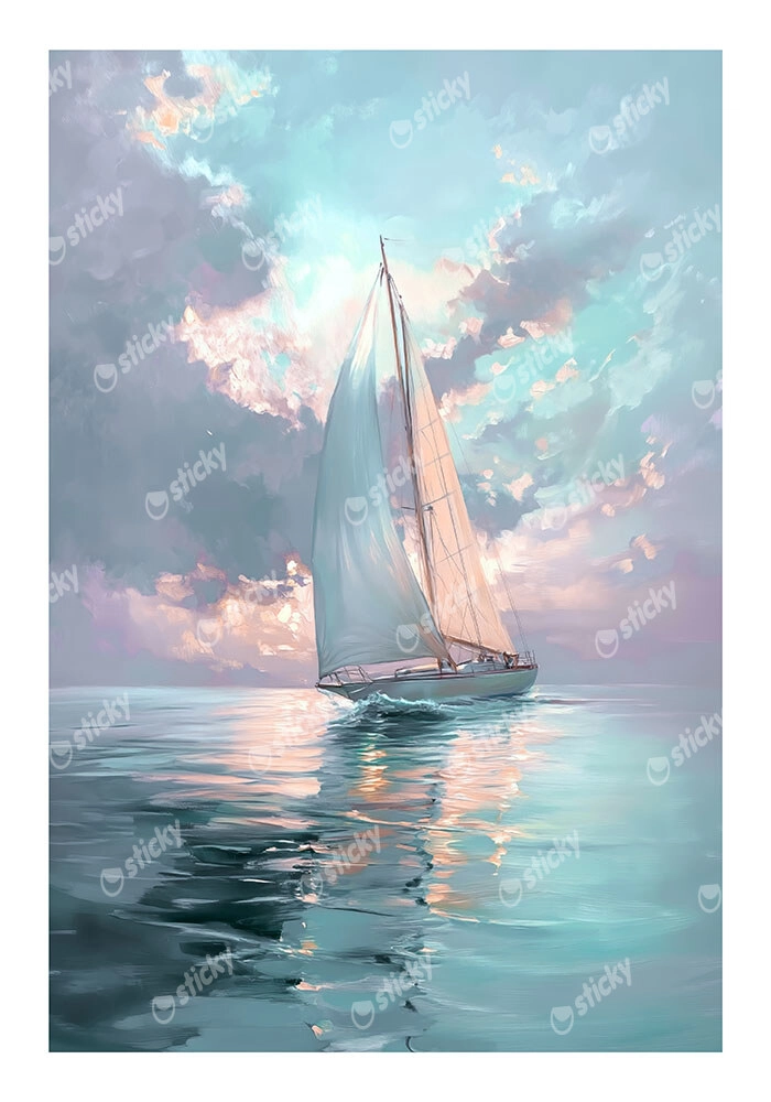 Poster VINTAGE PASTEL BOAT 4