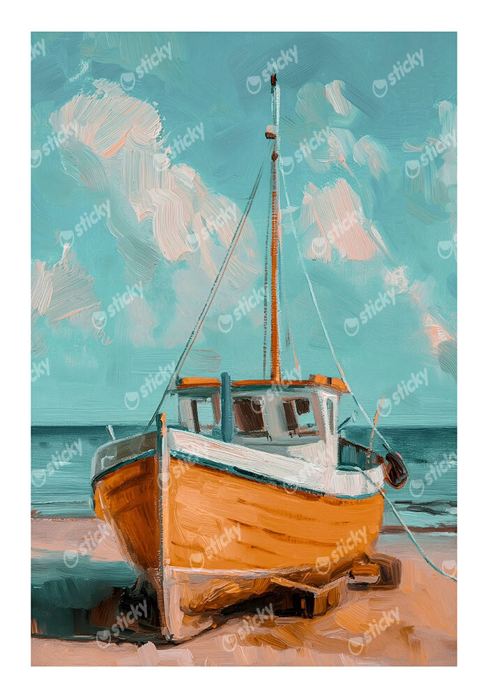 Poster VINTAGE PASTEL BOAT 8