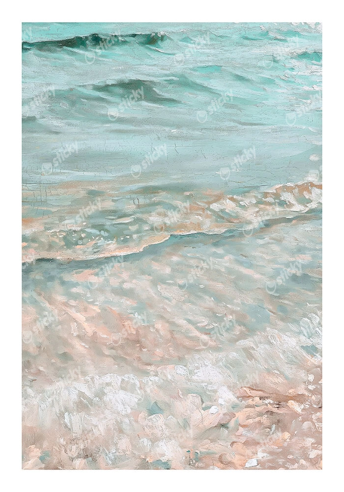 Poster VINTAGE PASTEL COASTAL WAVES 6