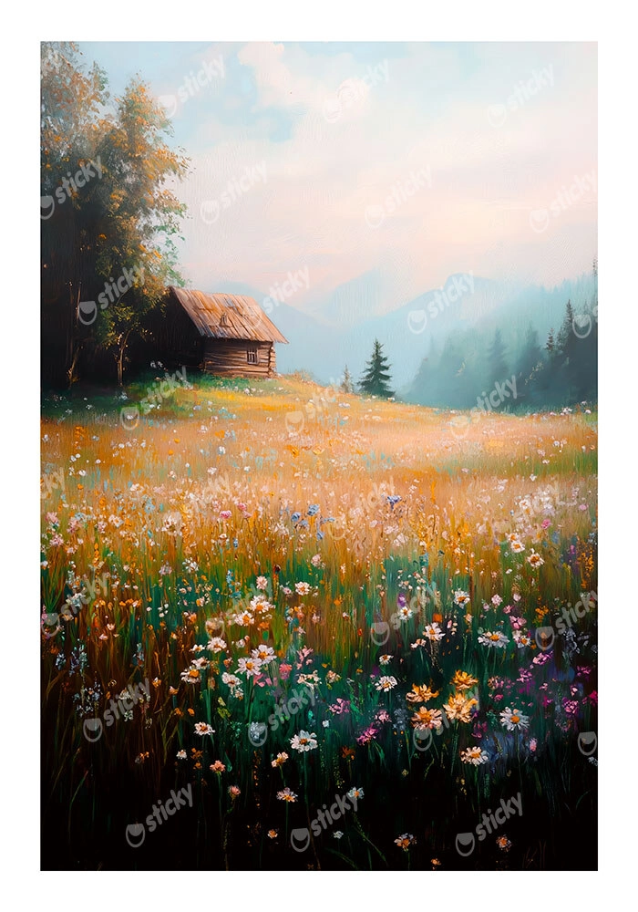 Poster VINTAGE PASTEL COUNTRYSIDE