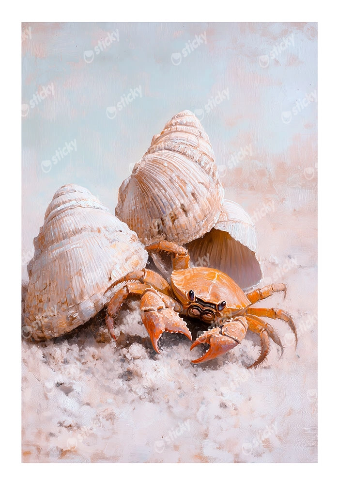 Poster VINTAGE PASTEL CRAB