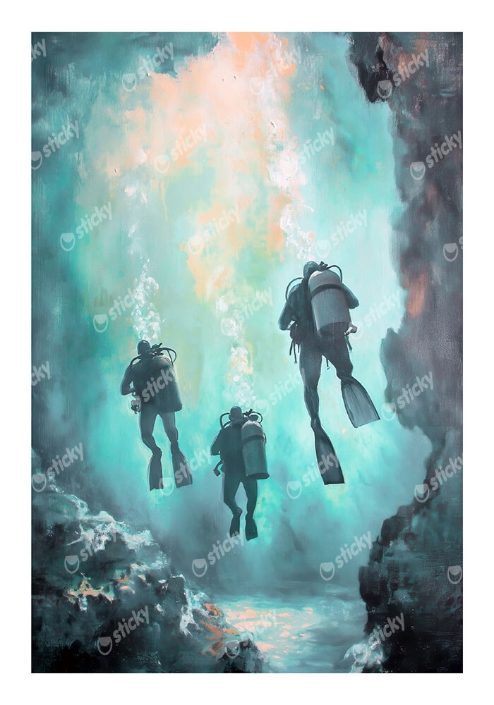 Poster VINTAGE PASTEL DIVERS