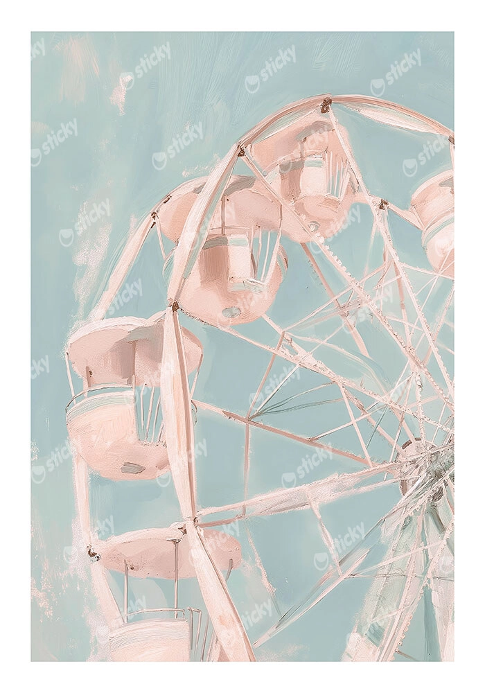 Poster VINTAGE PASTEL FERRIS WHEEL 2