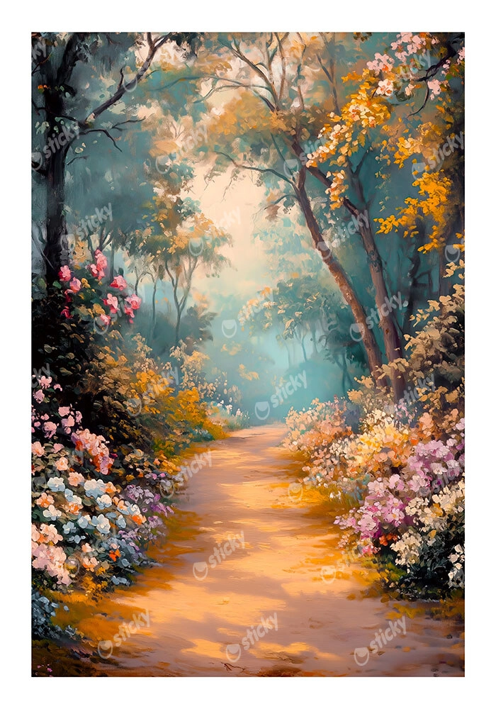 Poster VINTAGE PASTEL FOREST PATH