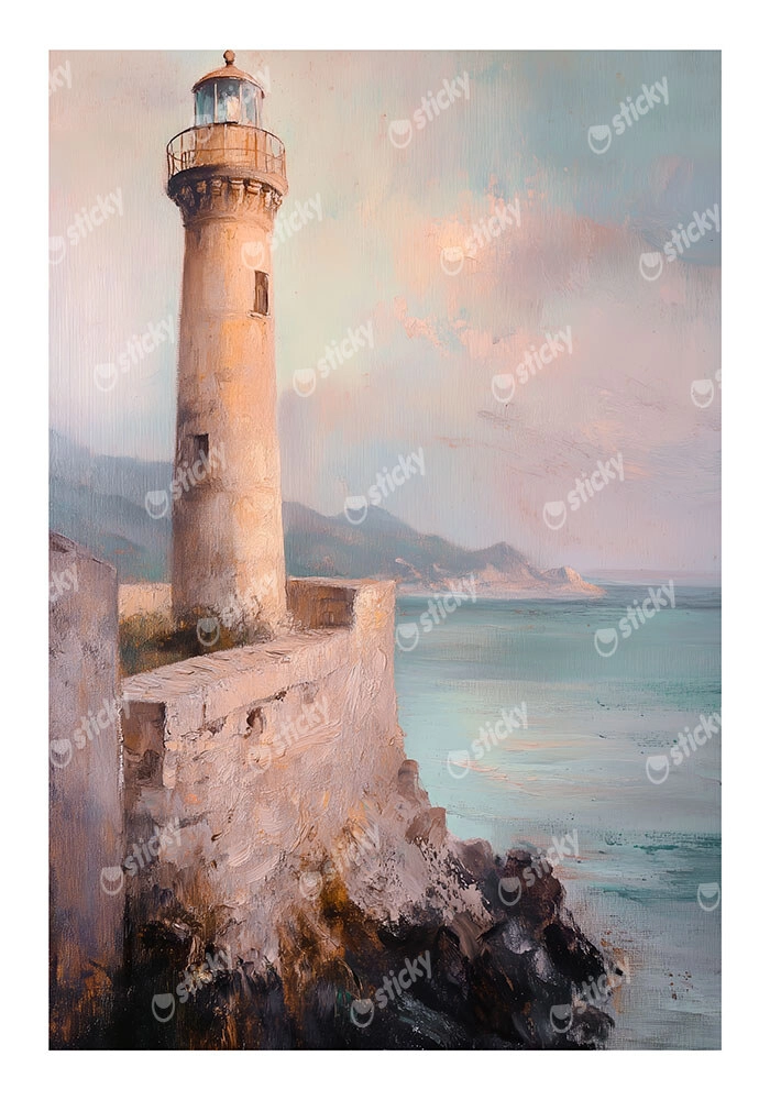 Poster VINTAGE PASTEL LIGHTHOUSE 2