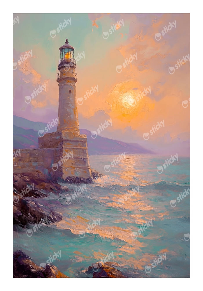 Poster VINTAGE PASTEL LIGHTHOUSE