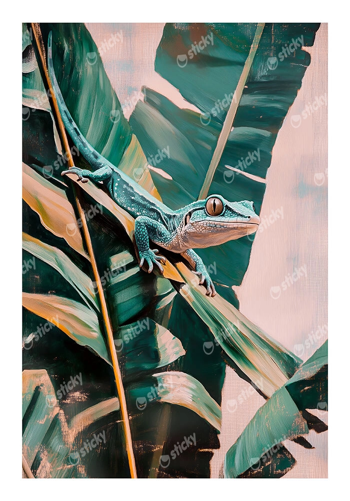 Poster VINTAGE PASTEL LIZARD