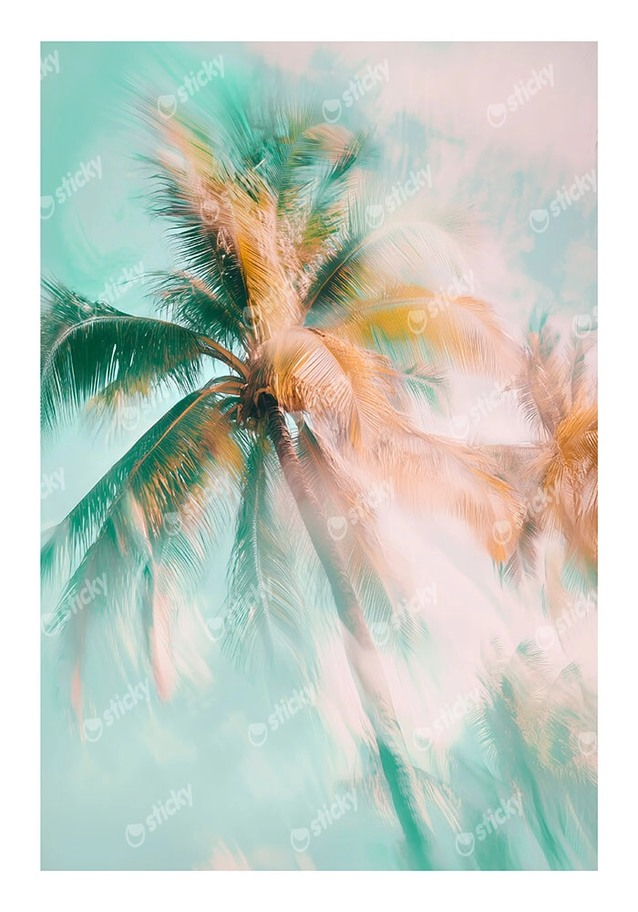 Poster VINTAGE PASTEL PALM TREE