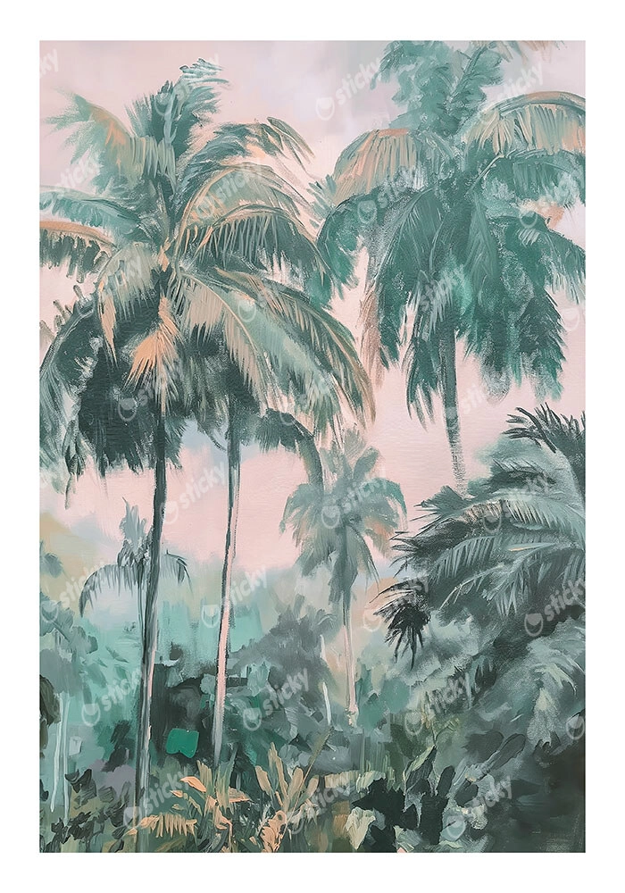 Poster VINTAGE PASTEL PALM TREES 2