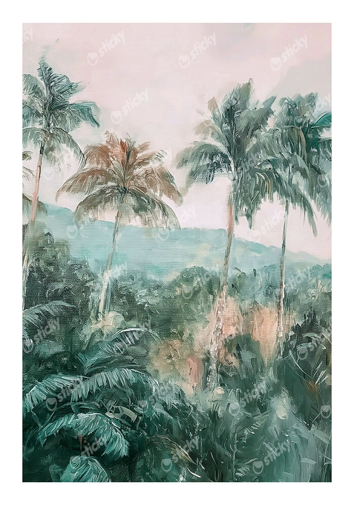 Poster VINTAGE PASTEL PALM TREES 3