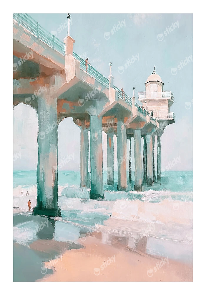 Poster VINTAGE PASTEL PIER
