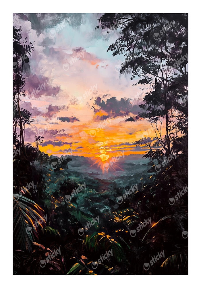 Poster VINTAGE PASTEL RAINFOREST 2