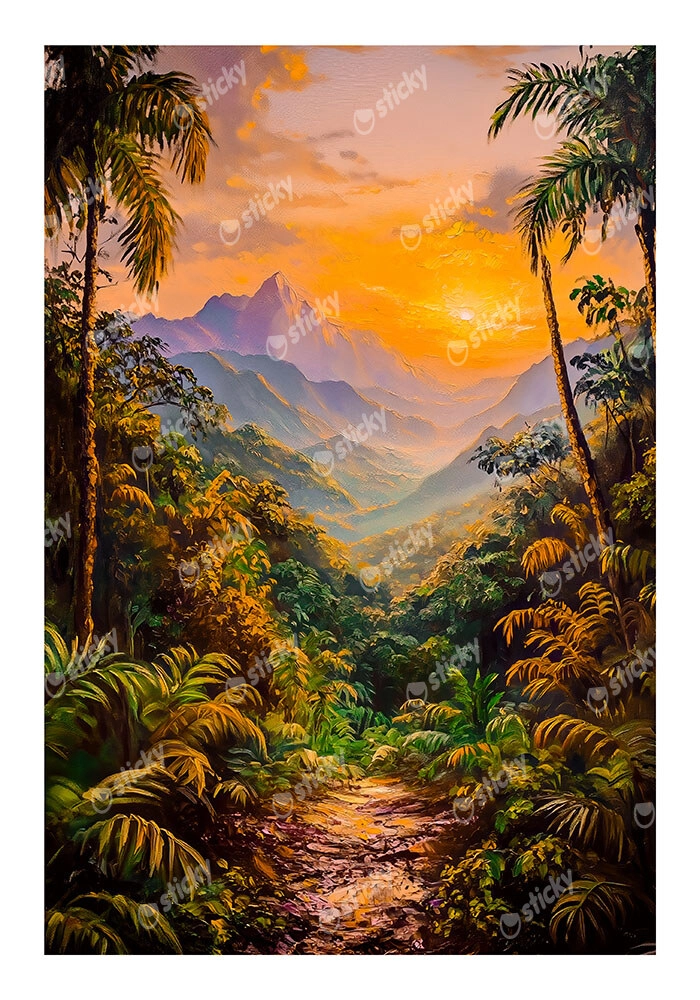 Poster VINTAGE PASTEL RAINFOREST