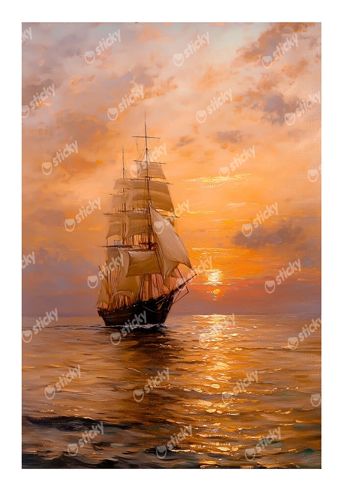 Poster VINTAGE PASTEL SHIP