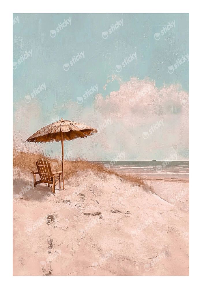 Poster VINTAGE PASTEL UMBRELLA