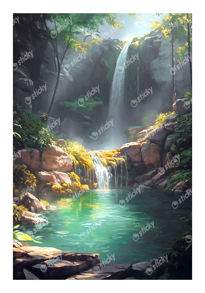 Poster VINTAGE PASTEL WATERFALL 2