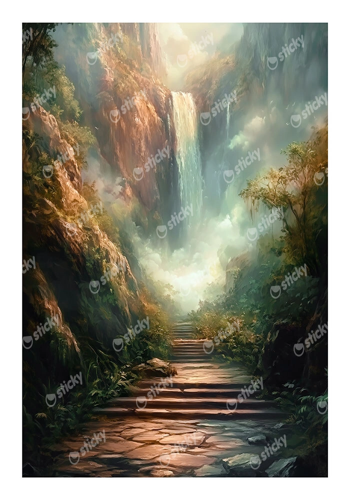 Poster VINTAGE PASTEL WATERFALL 3