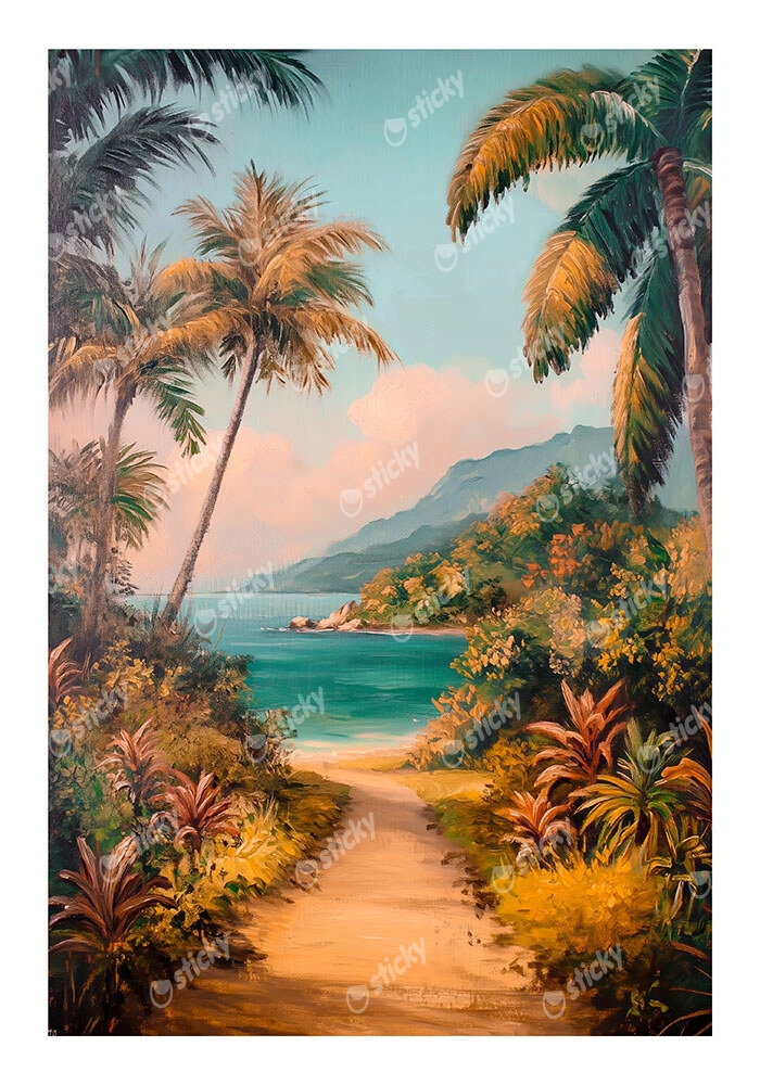 Poster VINTAGE PASTEL BEACH PATH 2