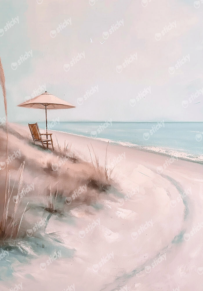 Πίνακας σε Καμβά VINTAGE PASTEL BEACH PATH