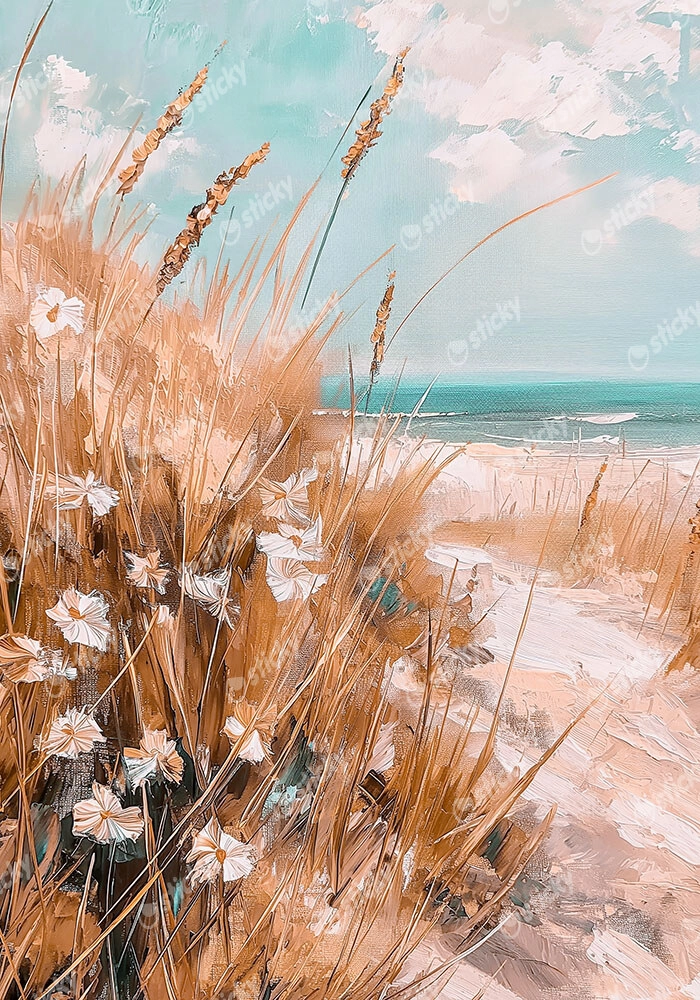 Πίνακας σε Καμβά VINTAGE PASTEL BEACH VIEW 2