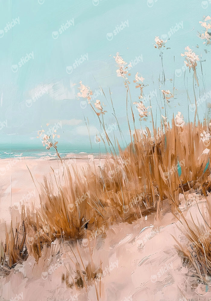 Πίνακας σε Καμβά VINTAGE PASTEL BEACH VIEW 4