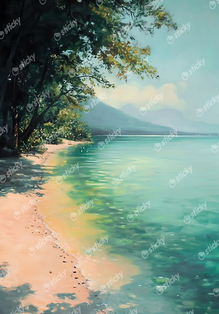 Πίνακας σε Καμβά VINTAGE PASTEL BEACH
