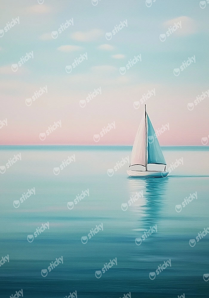 Πίνακας σε Καμβά VINTAGE PASTEL BOAT 7